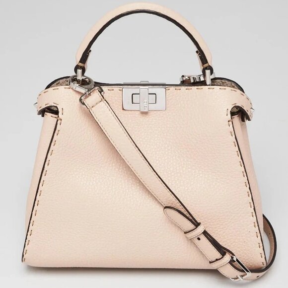 Fendi Beige Selleria Leather Peekaboo Bag 8BN302 - Picture 1 of 12